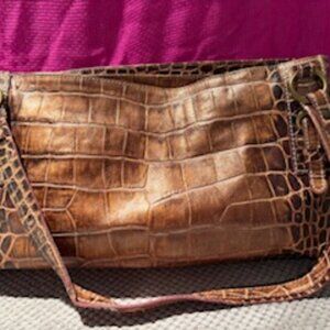 Croc leather Bronze Handbag